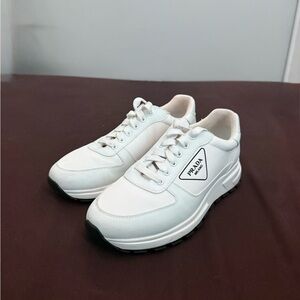Prada Ivory Leather Sneakers